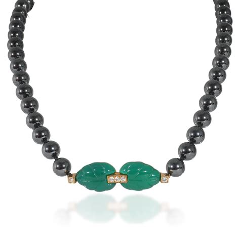 Cartier CARTIER Patiala Hematite Beads & Diamond Necklace in 18K Yellow ...