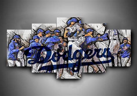 Los Angeles Dodgers Sport 5 Panel Canvas Art Wall Decor Canvas Storm