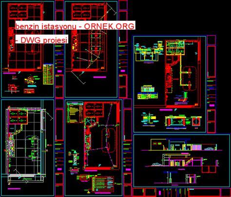 Proje Sitesi Benzin Istasyonu Autocad Projesi