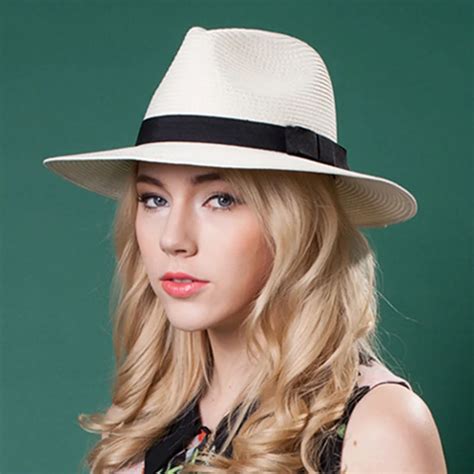 Fashion Women Summer Toquilla Straw Sun Hat For Elegant Lady Wide Brim