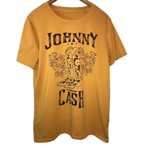 Lanmertree Tops Johnny Cash Cowboy Boot Decal Tshirt Size Xl Poshmark