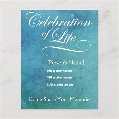 Elegant Celebration Of Life Memorial Invitation Zazzle