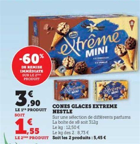 Promo Cônes Glacés Extrême Nestlé chez Hyper U iCatalogue fr