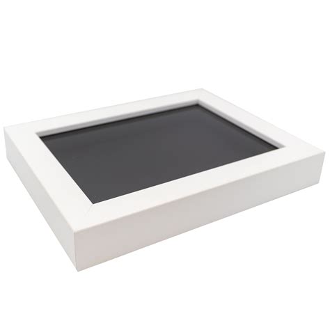 shadow box frame painted white real wood   black acid