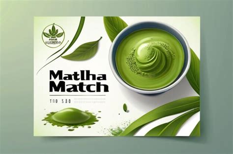 Realistic Detailed 3d Organic Japanese Matcha Powder Ads Banner Concept