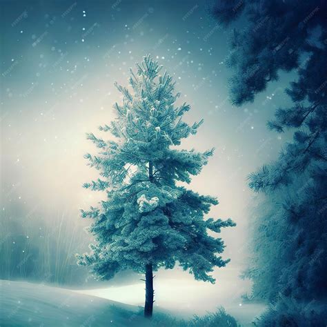 Premium AI Image | Winter pine tree