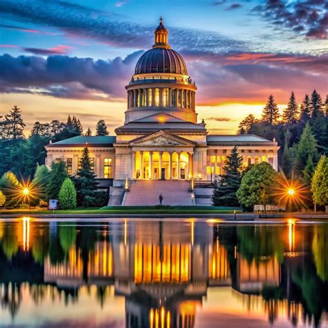 Premium Photo Olympia Washington Usa State Capitol Building At Dusk