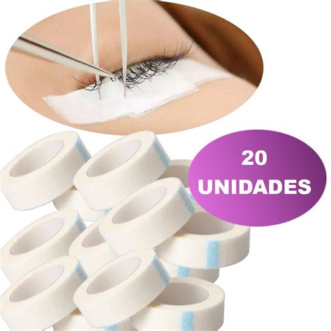 Kit 20 Fitas Micropore Antialérgica Alongamento De Cílios 10m