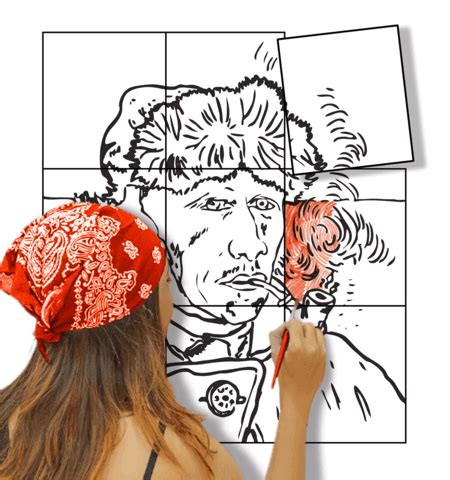 Giant Coloring Poster Self Portrait With Bandaged Ear By Van Gogh