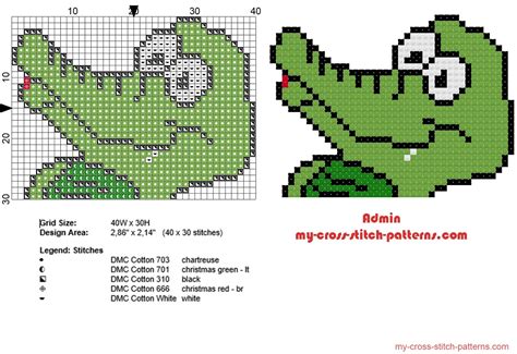 Volto Di Coccodrillo Schema Punto Croce In Crocette Schemi Punto