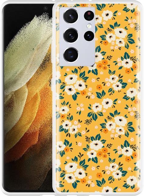 Hoesje Geschikt Voor Samsung Galaxy S21 Ultra Vintage Bloemenprint Bol