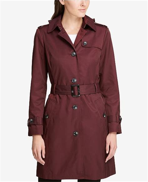 Dkny Hooded Belted Trench Coat And Reviews Coats Women Macy S