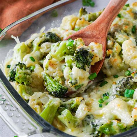 Loaded Keto Cauliflower Casserole With Broccoli And Cheese Here To Cook