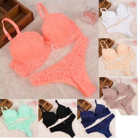 New Lace Embroidery Bra Set Women Plus Size Push Up Underwear Set Bra