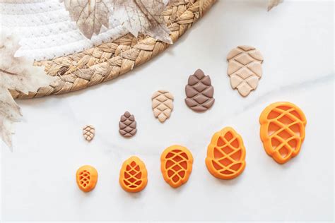 Polymer Clay Cutter Fall Clay Cutters Pinecone 3D Printed Clay Cutter