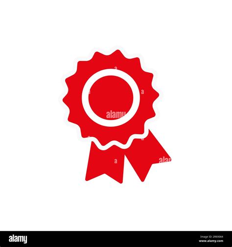 Certification Icon Vector Style Is Flat Symbols Red Color Rounded