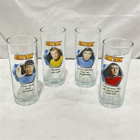 Buy The Set Of 4 Star Trek Glasses Goodwillfinds