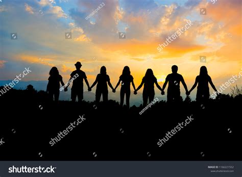 Group People Holding Hands Team Unity Stock Photo Edit Now 1166221552