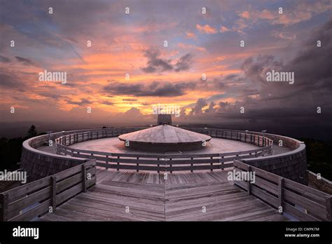 Observatory Atop The Summit Of Brasstown Bald Mountain In Georgia Stock