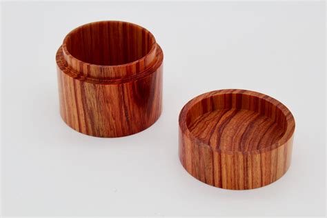 Wooden Boxes Turned In Tulip Wood And Kingwood With An Insert Made From