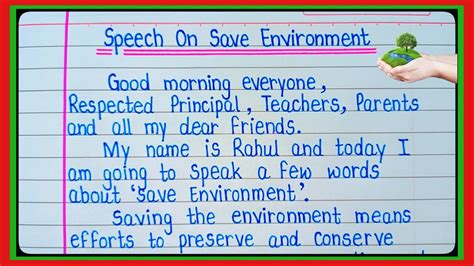 Speech On Save Environment Save Environment Speechspeech On World