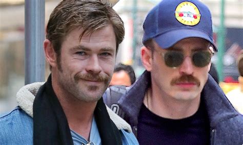 Chris Hemsworth and Chris Evans mustache you a question