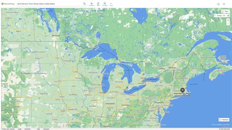 West Warwick Town Rhode Island Map - United States