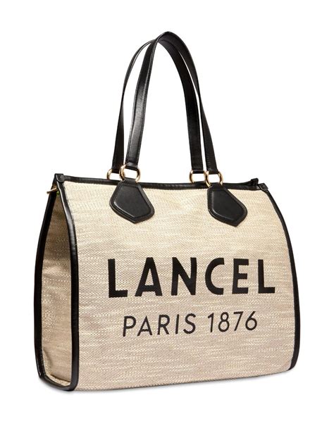 Lancel Large Logo Print Tote Bag Neutrals Farfetch