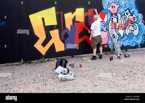 graffiti painting outdoors Stock Photo - Alamy