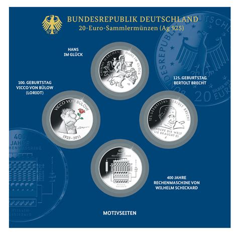 Münze Deutschland 20 Euro Silbermünzenset 2023 Spiegelglanz