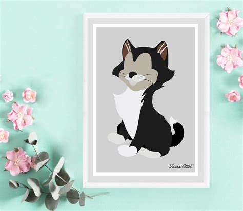 Disney Cat Figaro Poster Print Cats Disney Cat Figaro Pinocchio Meow