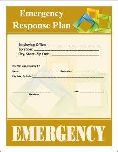 emergency response plan template word templates