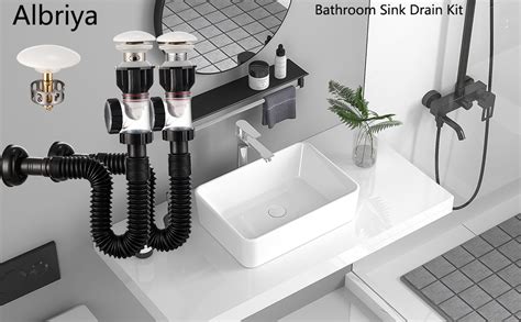 Bathroom-Sink-Drain-Kit,Flex-drain Kit with Flexible & Expandable P ...