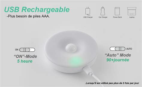 Veilleuse Led Automatique Lot De Lampe Detecteur De Mouvement