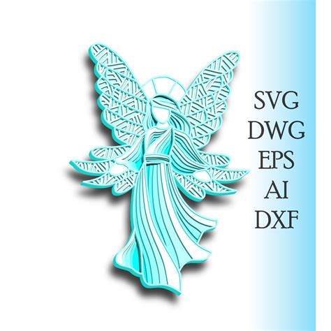 Angel Multilayer Svg Angel Jesus Cut File 3d Layer Plywood Etsy