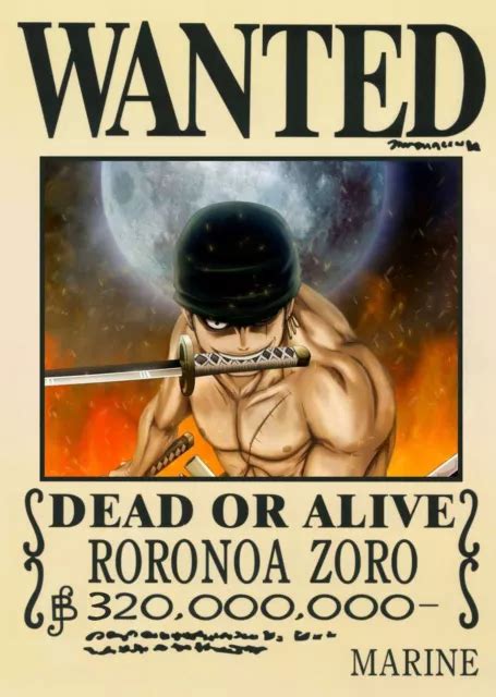 POSTER MANGA ANIME One Piece Wanted Roronoa Zoro Cosplay Ace Ruffy Nami