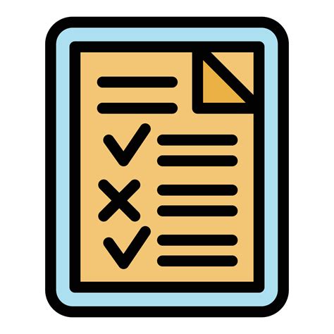 College Exam Test Icon Color Outline Vector 15079907 Vector Art At Vecteezy