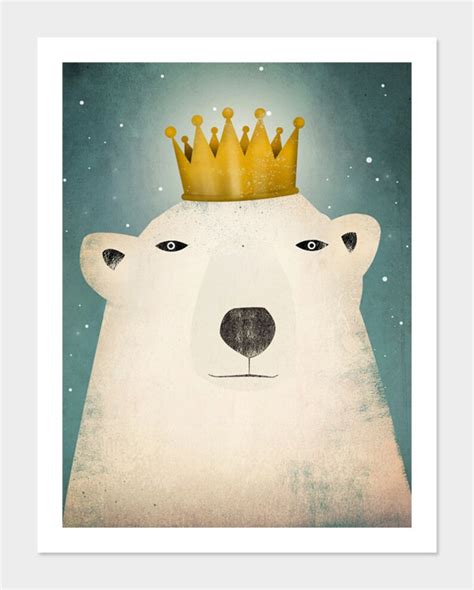 Polar Bear King GRAPHIC ART Illustration Giclee Print SIGNED - Etsy