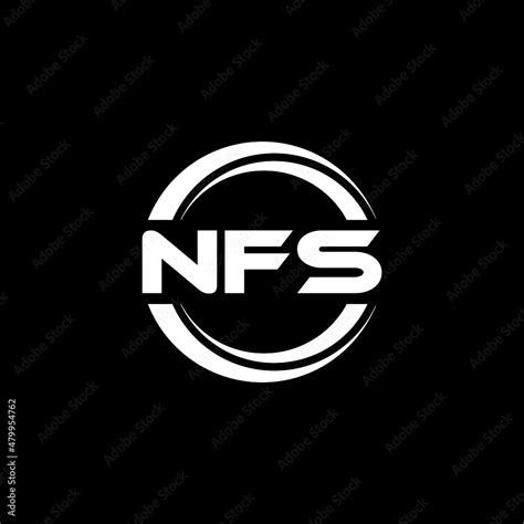 Nfs Letter Logo Design With Black Background In Illustrator Vector