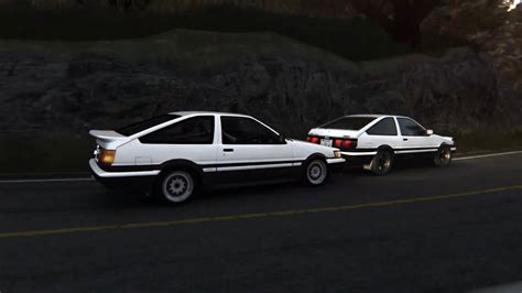 Takumis Ae86 Trueno 11000rpm Vs Watarus Ae86 Levin Turbo Initial D