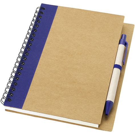 Carnet De Notes Recycl Avec Stylo Priestly Naturel Marine Imprim Et