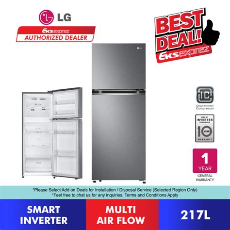 Cny Sales Lg Top Freezer Fridge 217l Gv B212pqmb With Smart