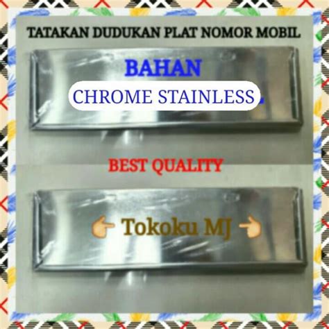 Tatakan Dudukan Plat Nomor Mobil Stainless Tebal Model Selip Atas