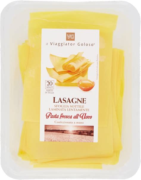 Il Viaggiator Goloso Fogli Di Lasagne Fresche 250g Amazon It