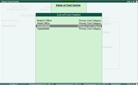 How To Create Cost Centre In Tally Erp Javatpoint