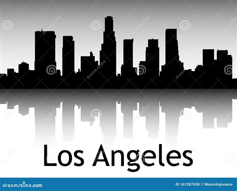 Silhouette Skyline Panorama Of Los Angeles California Stock Vector