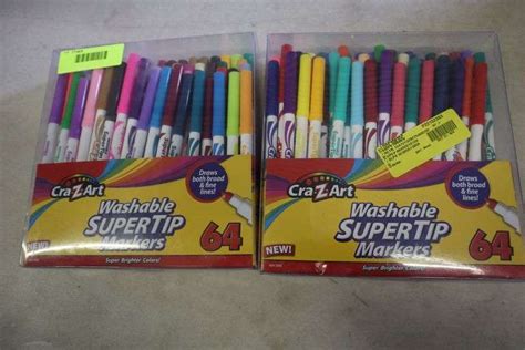 2 Crazart Washable Super Tip Markers 64 Count Matthews Auctioneers