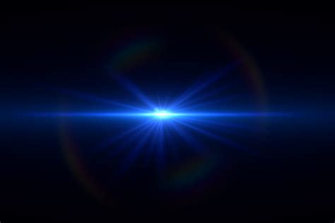 Blue Lens Flare On Black Background High Resolution Stock Photo