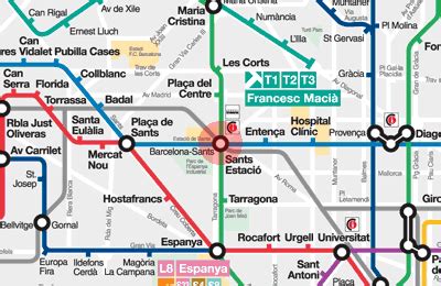 Sants Estacio station map - Barcelona metro