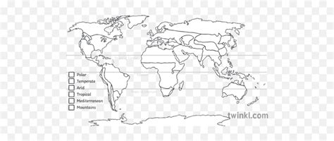 World Climate Zones Blank Map Geography Ks Ks Illustration